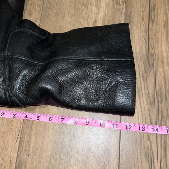 Frye Vintage Black Leather High Boots Women’s Size 12 - Picture 13 of 14